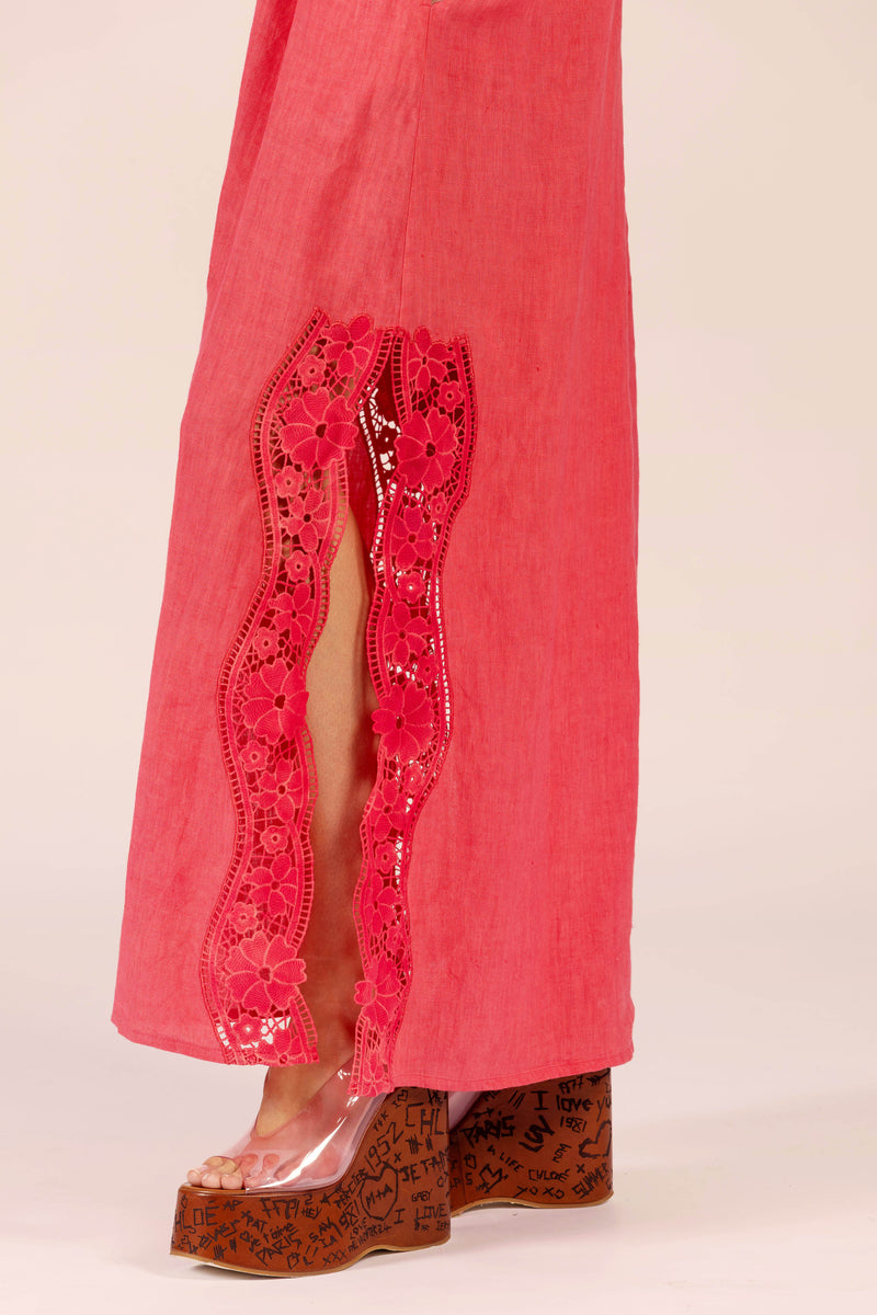 STELLA LINEN AND LACE MAXI