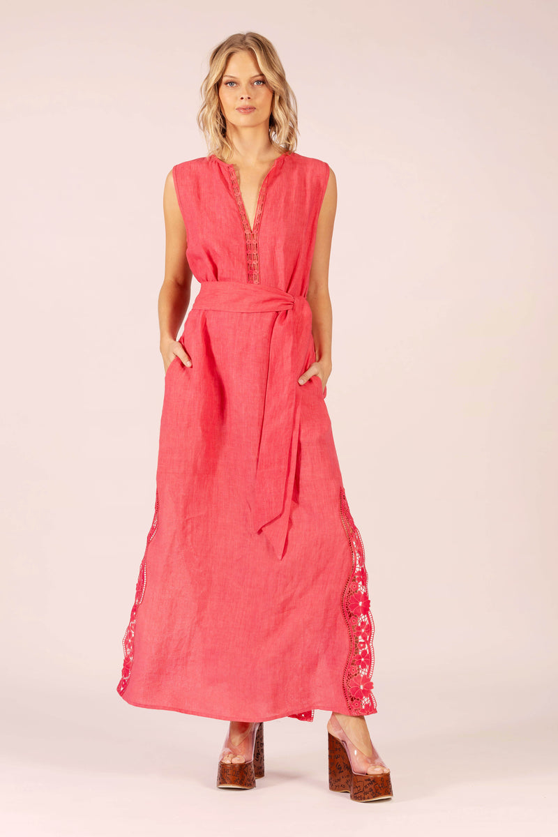 STELLA LINEN AND LACE MAXI
