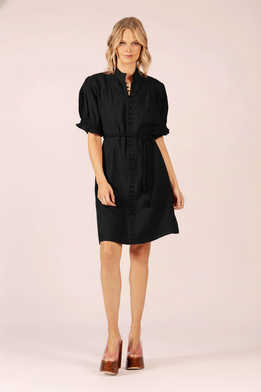 JULY LINEN BLACK MINI