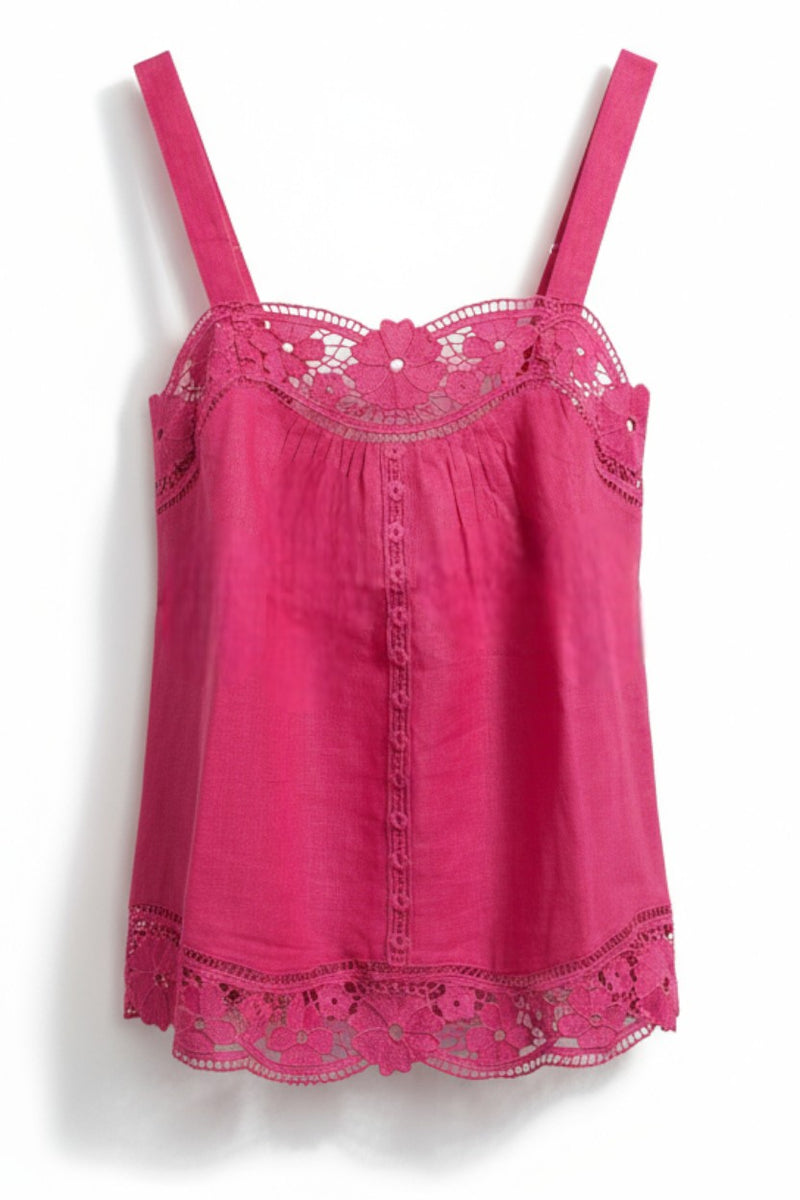 LIDO LINEN AND LACE TOP