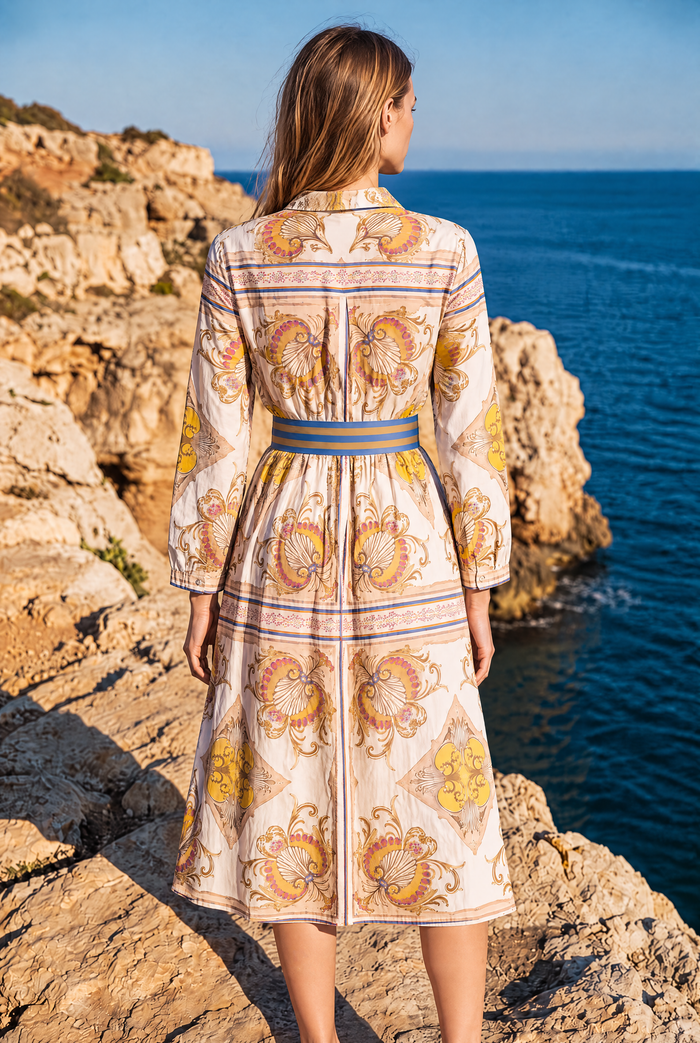 MOROCCO COTTON NEPTUNE WHITE MIDI