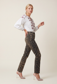 NAOMI LEOPARD DENIM JEANS BY ATTE. THE LABEL