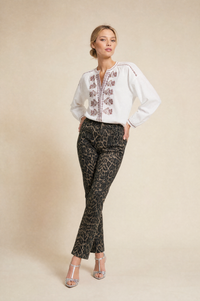 NAOMI LEOPARD DENIM JEANS BY ATTE. THE LABEL