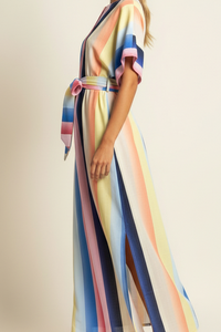 NORMAN PABLO STRIPE COTTON MAXI