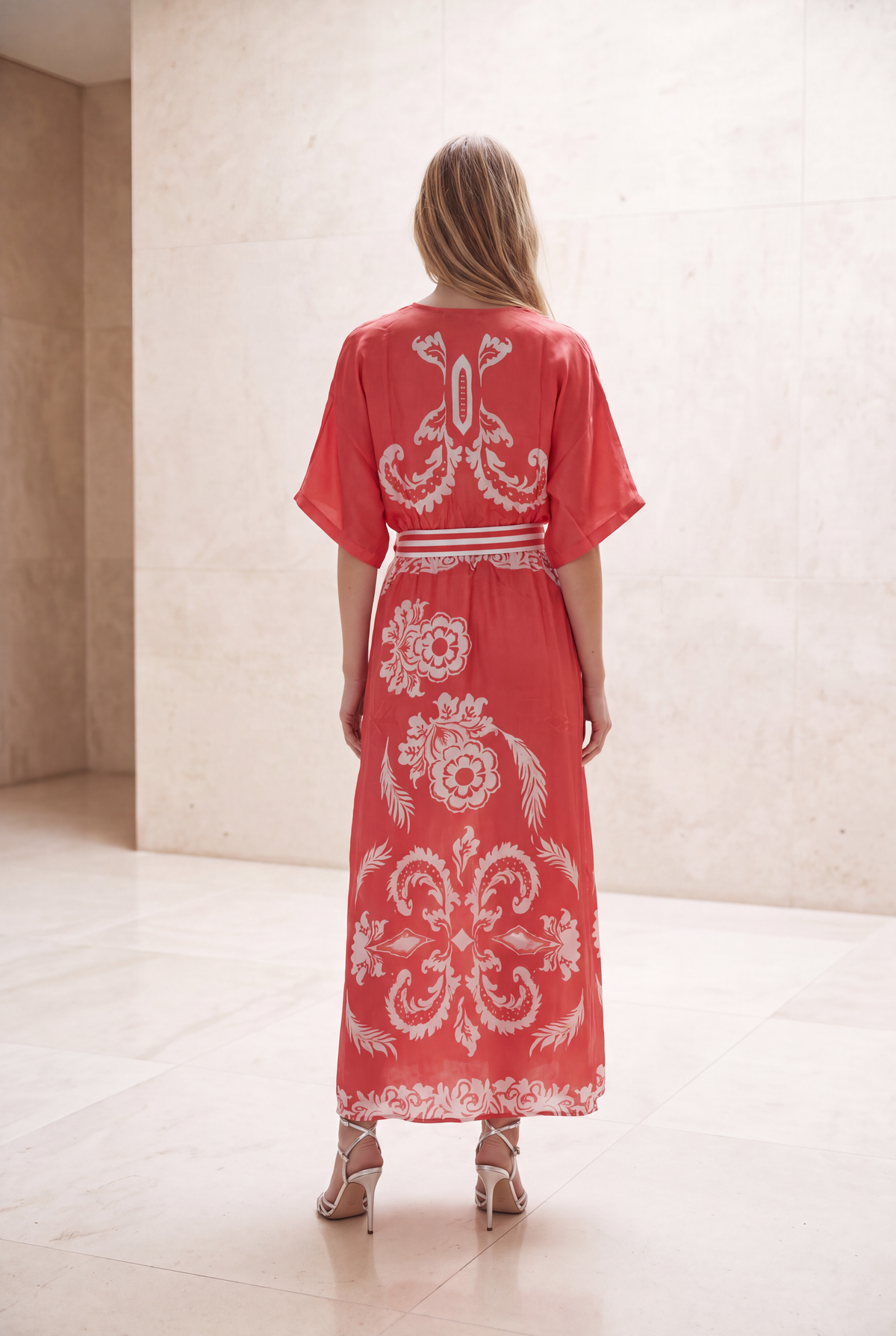 NORMAN SILK JEWEL MELON MAXI