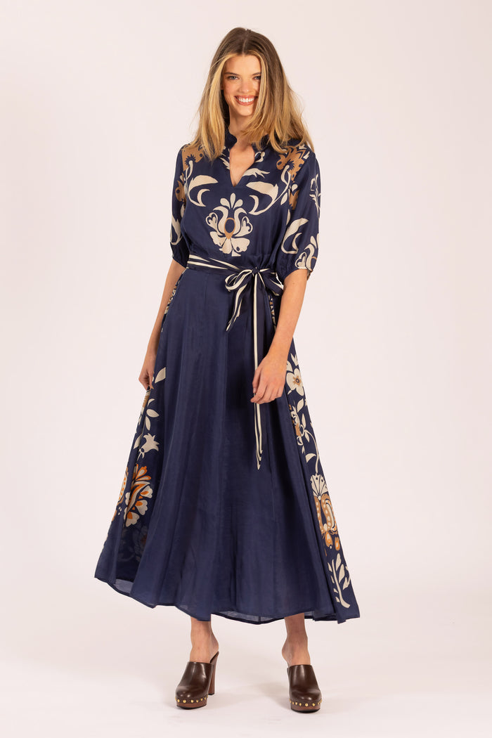 lola australia maxi dress Lola Australia Sapphire Maxi Dress in Margaret Navy MARG NVY / L