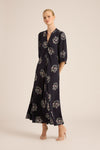 SCARLETT SILK WREATH NAVY MAXI
