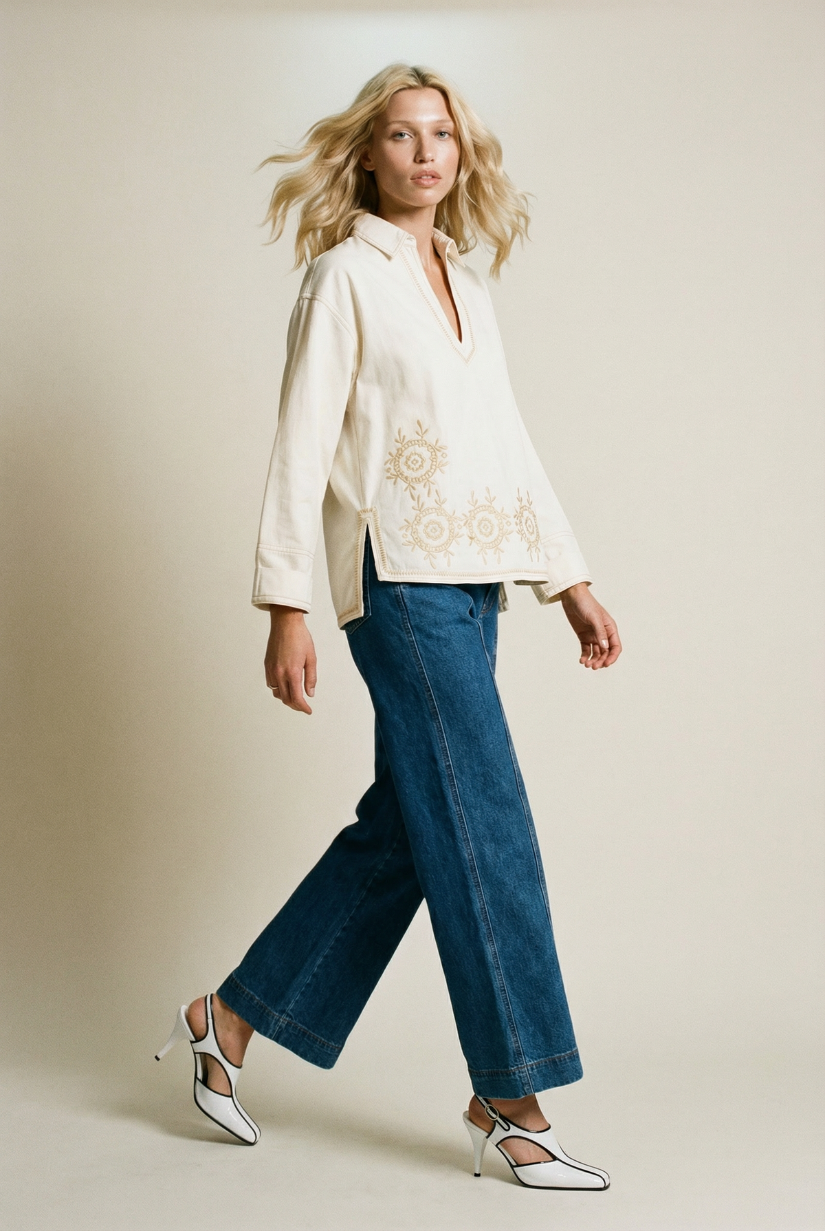 TINA DENIM ECRU SHIRT
