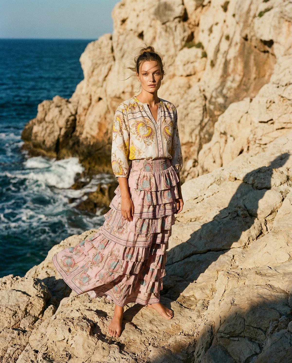 VALENTINA NEPTUNE PINK COTTON MAXI