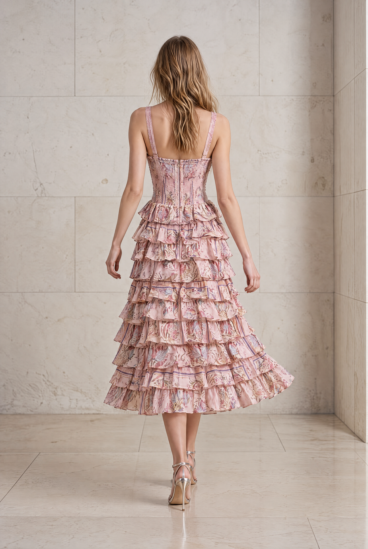 VALENTINA NEPTUNE PINK COTTON MAXI DRESS