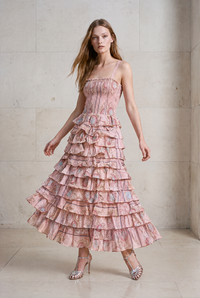VALENTINA NEPTUNE PINK COTTON MAXI DRESS