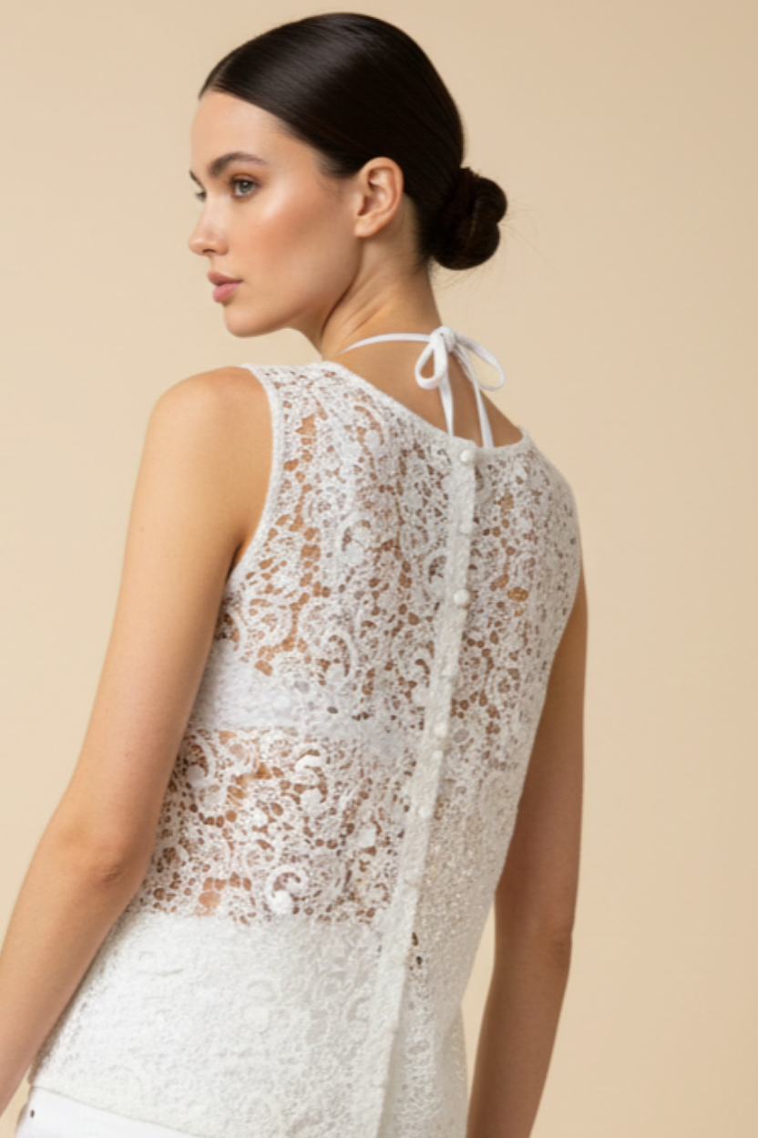 SAMPLE 1379 LACE TOP SIZE L