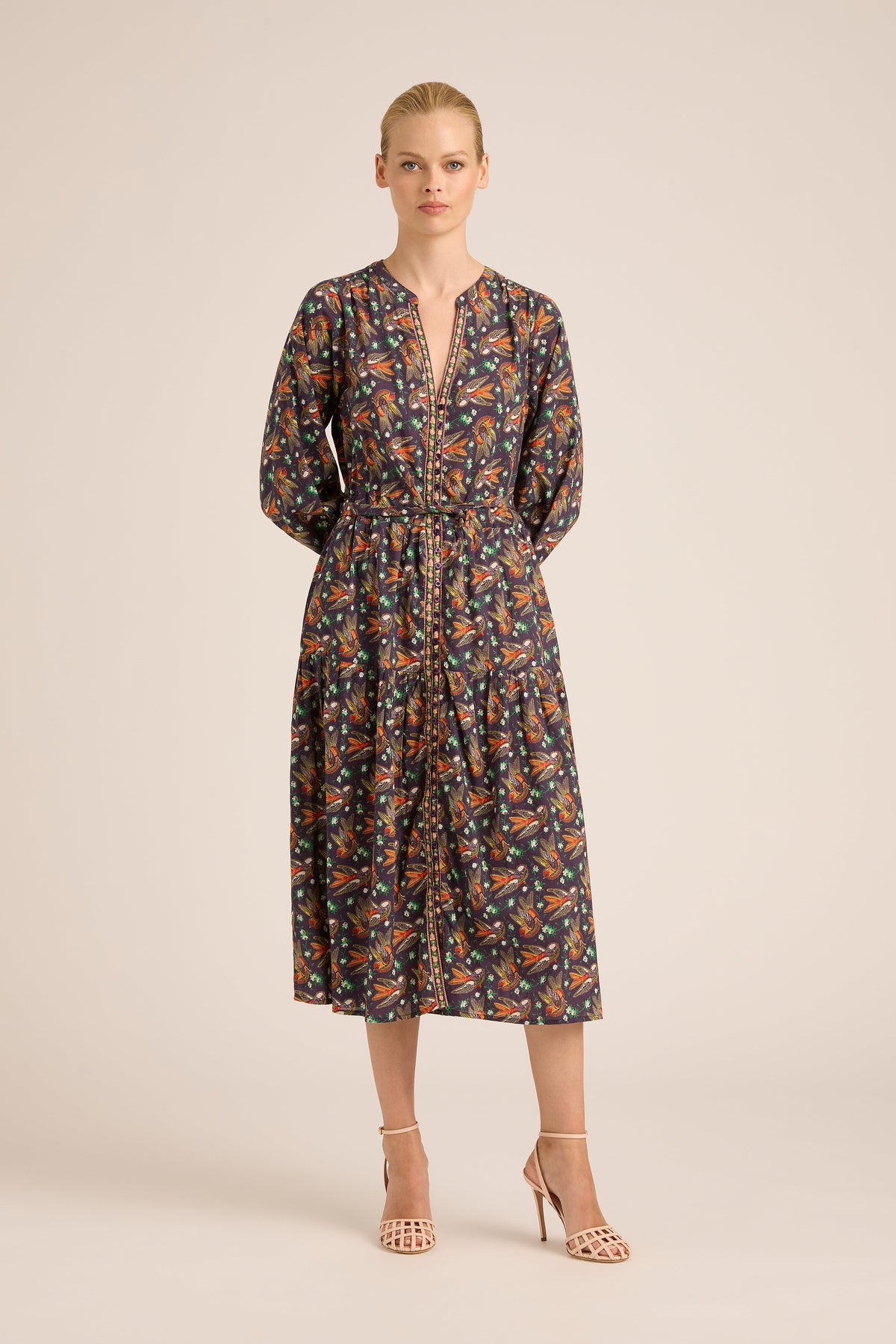 DAISY BOO FALL SILKY BIRDIE MIDI