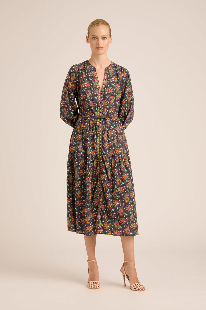 DAISY BOO FALL SILKY BIRDIE MIDI