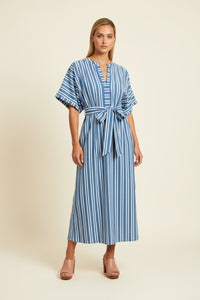 NORMAN CORNFLOWER STRIPE COTTON MAXI