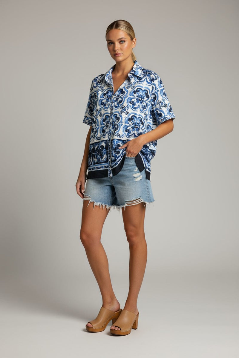 SAMPLE 1299 BOYFRIEND SHIRT MARGARET BLUE