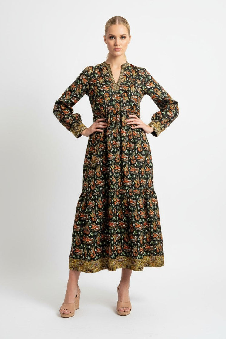 SAMPLE 814 COTTESLOE SILK BIRDIE MAXI