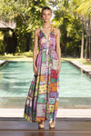 JEWEL SILK LOTUS MAXI DRESS