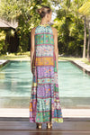 JEWEL SILK LOTUS MAXI DRESS