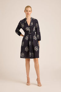 LEIGHTON COTTON WREATH NAVY MIDI