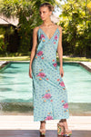 LOLA WATERLILY LAGOON SLIP DRESS *PRE - ORDER