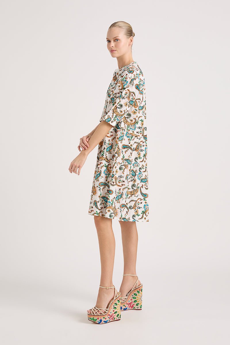 MARILYN PAISLEY BUTTON DRESS