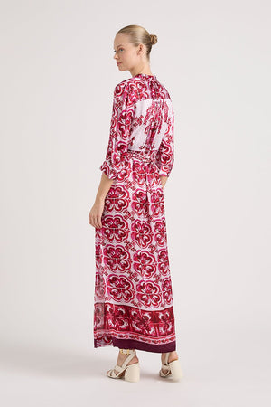 MARY SILK RUBY LONG DRESS