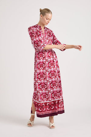 MARY SILK RUBY LONG DRESS