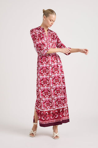 MARY COTTON EMBROIDERED ORIENT DRESS