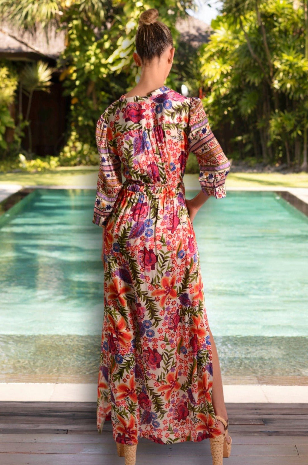 MARY TULLERIES SILK LONG DRESS *PRE - ORDER