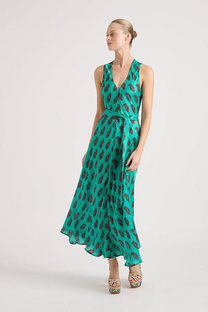 MEL SEAL EMERALD SILK MAXI