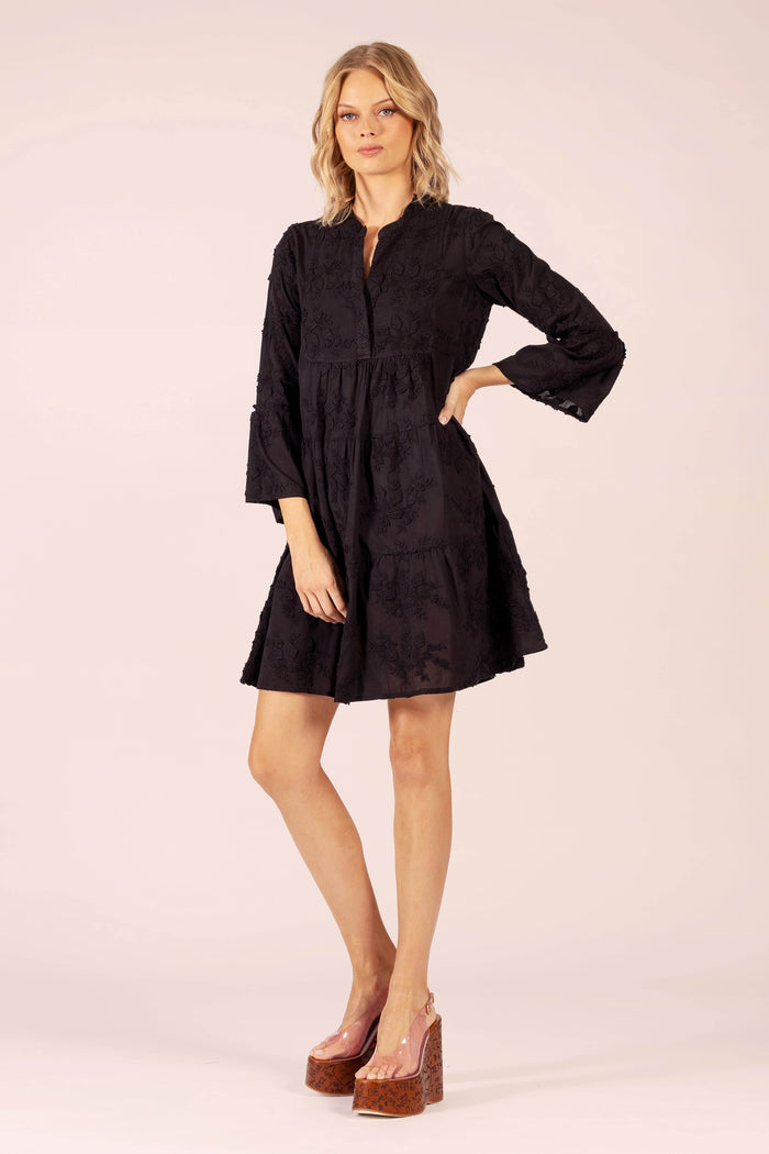 MOROCCO ORIENT EMBROIDERED BLACK MINI