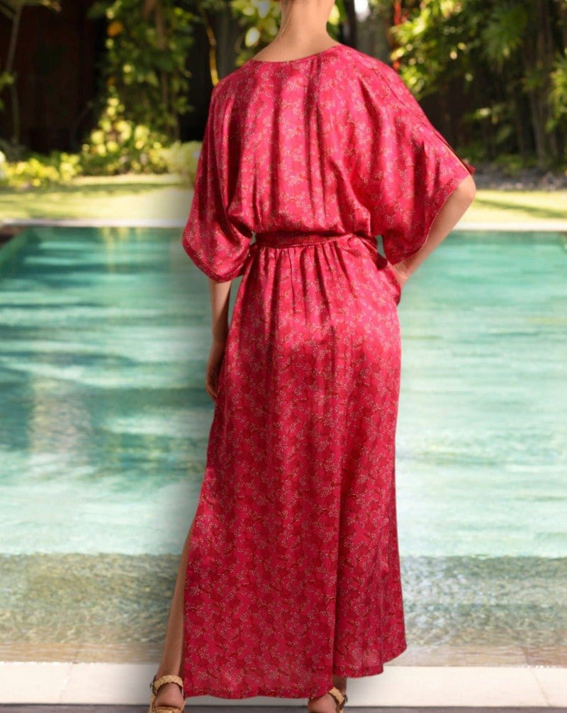 NORMAN SILK MARTINI HOT PINK MAXI