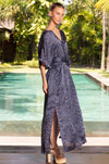 NORMAN SILK MARTINI NAVY MAXI