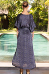 NORMAN SILK MARTINI NAVY MAXI