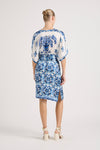 NORMAN SILK NAVY MIDI