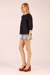 SCARLETT ORIENT EMBROIDERED BLACK SHIRT