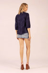 SCARLETT ORIENT EMBROIDERED NAVY SHIRT