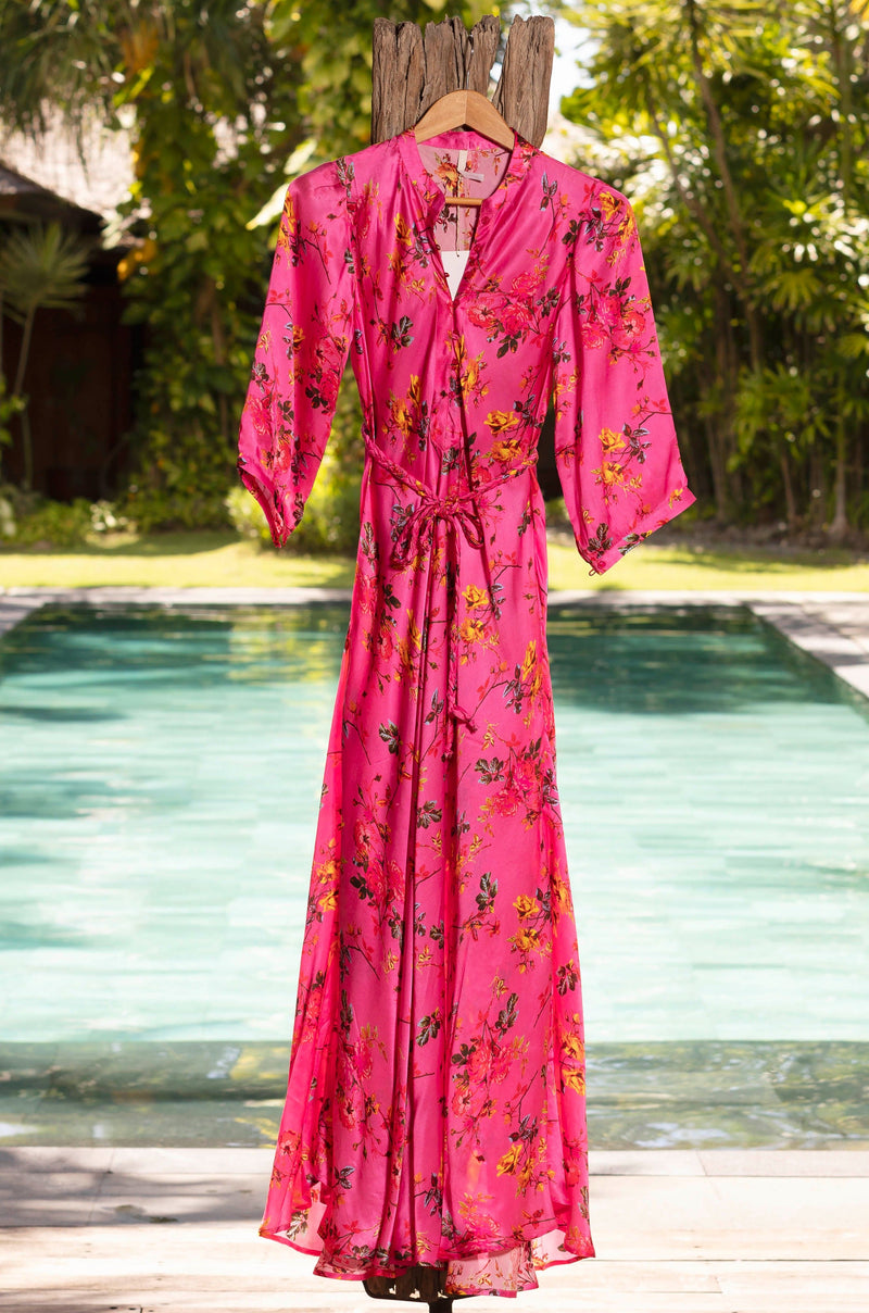 SCARLETT SILK MONSOON HOT PINK MAXI *PRE - ORDER