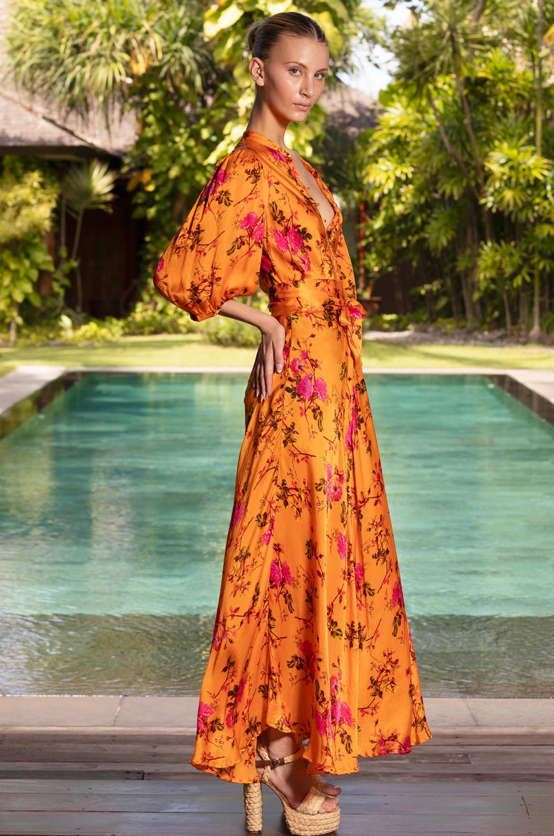 SCARLETT SILK MONSOON SAFFRON MAXI *PRE - ORDER