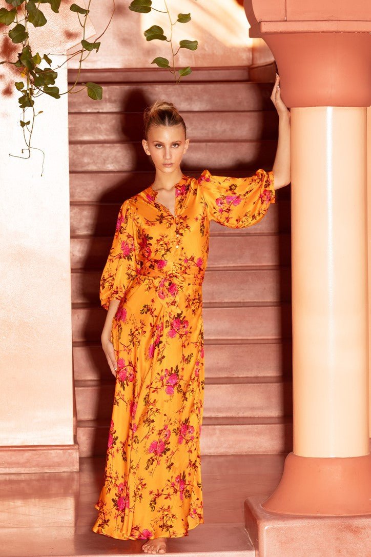 SCARLETT SILK MONSOON SAFFRON MAXI *PRE - ORDER