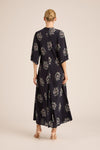 SCARLETT SILKY WREATH NAVY MAXI