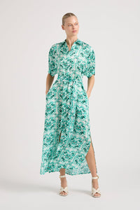 STEVIE EMERALD SILK DRESS