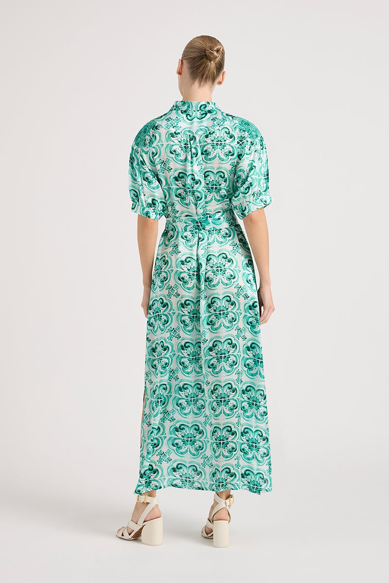 STEVIE EMERALD SILK DRESS