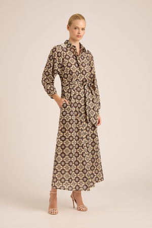 STEVIE FALL STARBUST LATTE COTTON DRESS