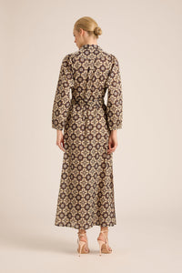 STEVIE FALL STARBUST LATTE COTTON DRESS