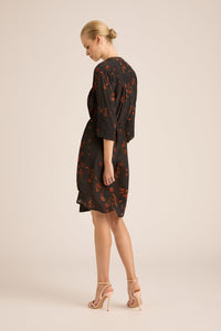 TEXAS SILK CREPE HARPER MIDI DRESS