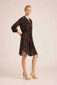 TEXAS SILK CREPE HARPER MIDI DRESS