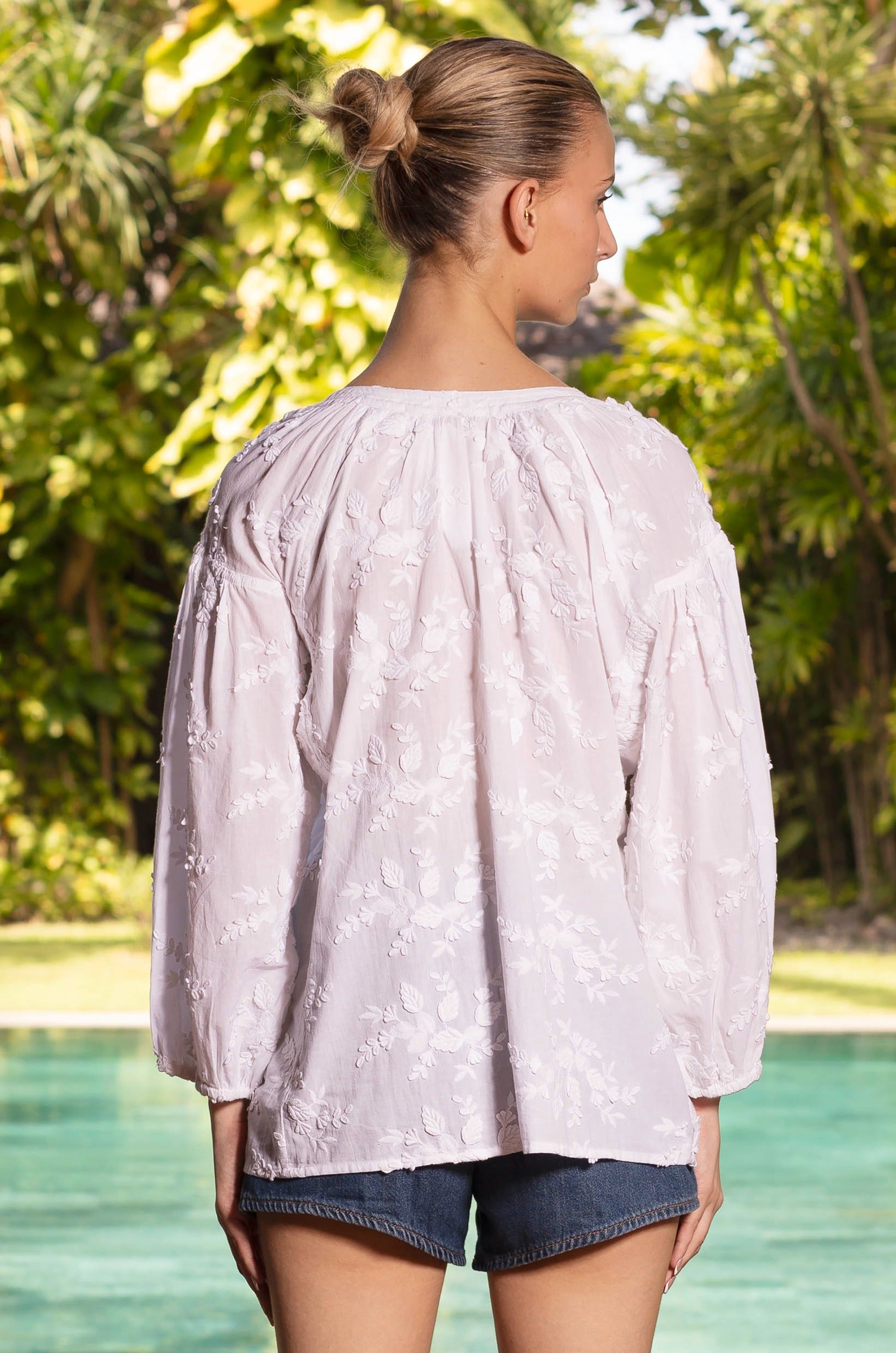 Twenty Orient Embroidered White Shirt Twenty Orient Embroidered White Shirt