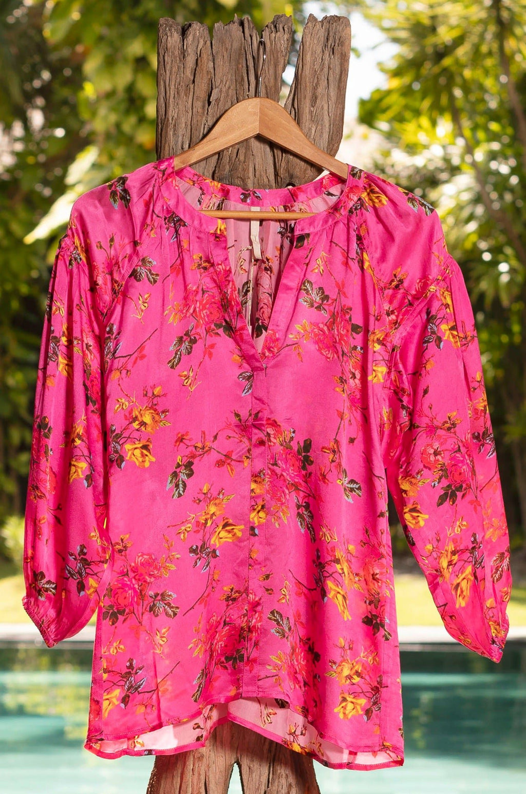 TWENTY SILK MONSOON HOT PINK SHIRT